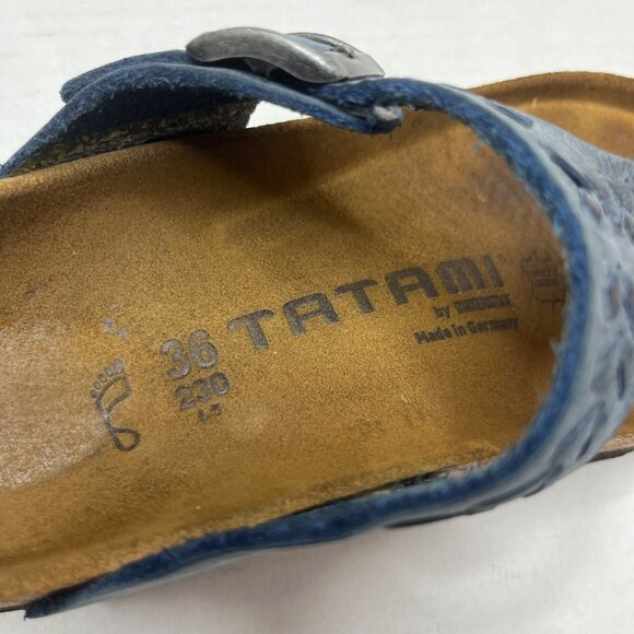 BIrkenstock Tatami Blue Braided Suede Thon Cork Sandals Size 36 - Picture 4 of 9